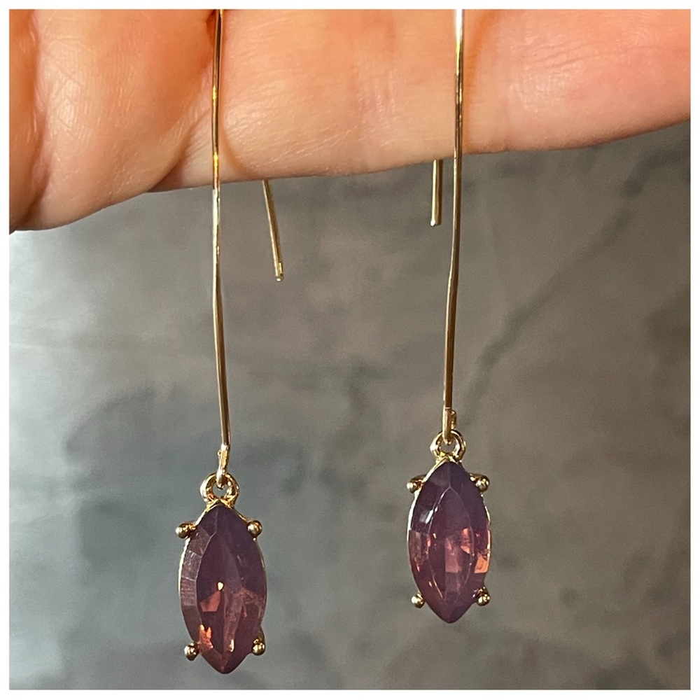 Purple Opal Long Earrings - Picture 8 of 8